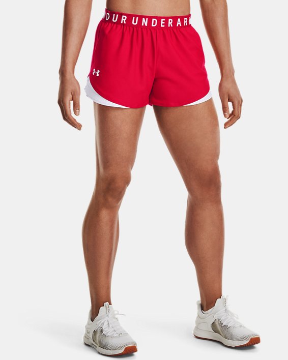 Women's UA Play Up Shorts 3.0, Red, pdpMainDesktop image number 0